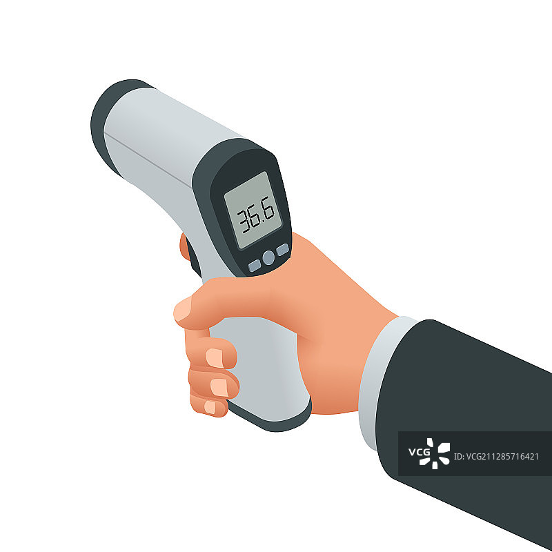2.5D医用数字非接触式红外线测温仪图片素材