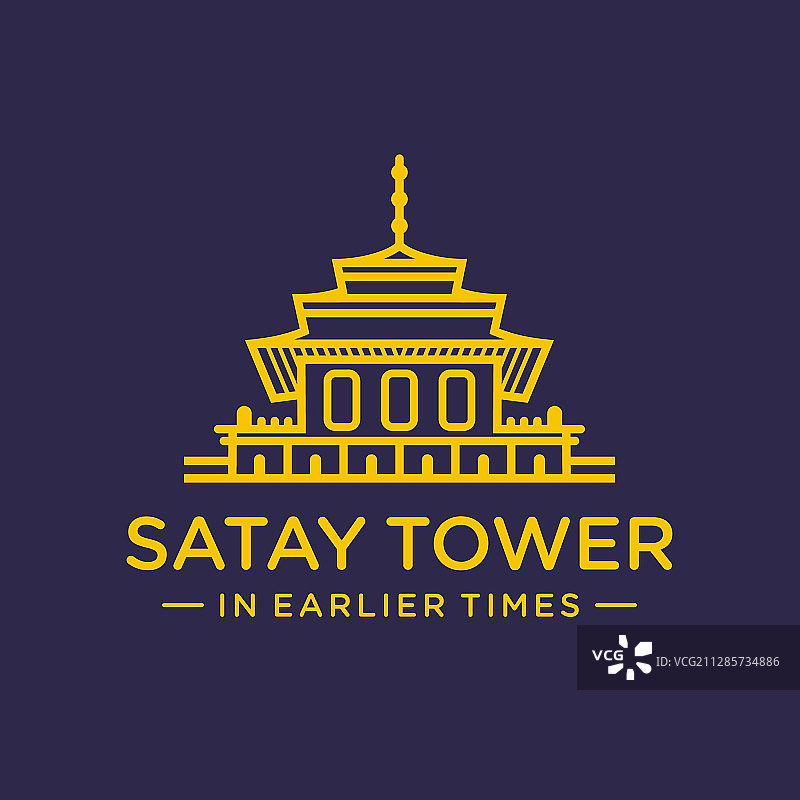 沙爹建筑轮廓标志设计图片素材