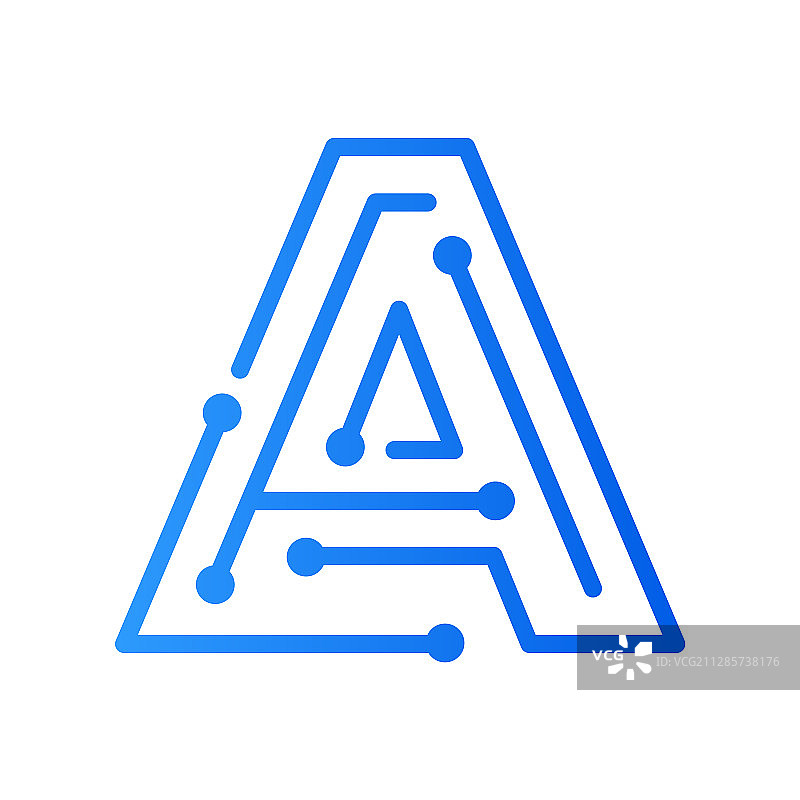 字母A电路Logo图片素材