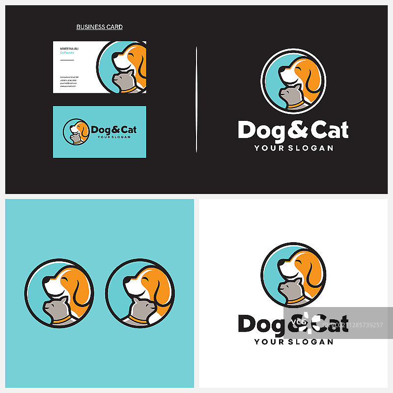 猫和狗的logo设计模板图片素材