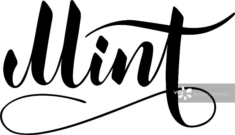 手写薄荷文字，已隔离图片素材
