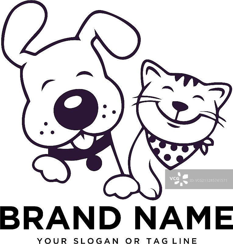 创意标志设计猫狗模板图片素材