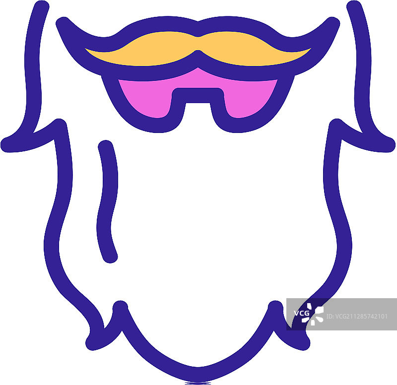 带胡子的轮廓图标图片素材
