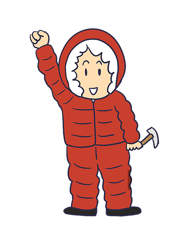 元素：穿羽绒服的登山员图片素材