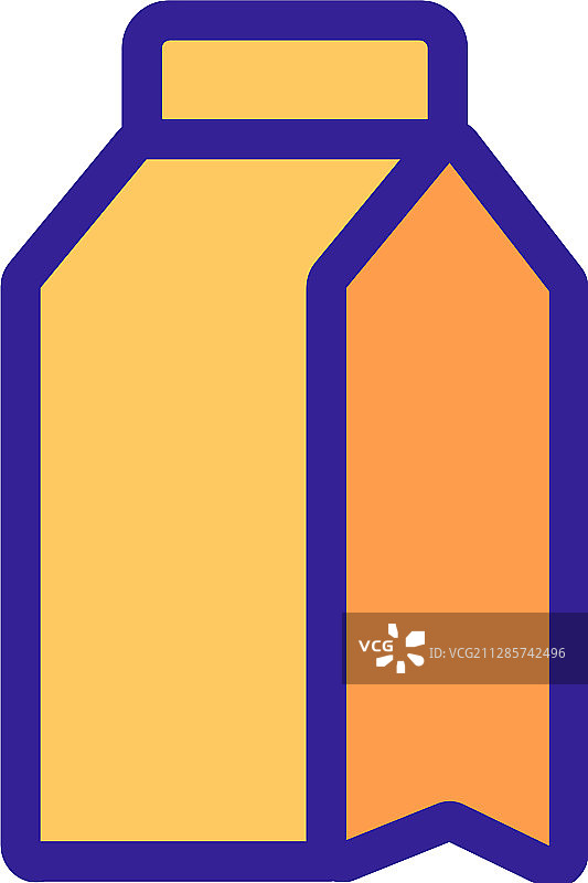 独立轮廓的牛奶盒图标图片素材