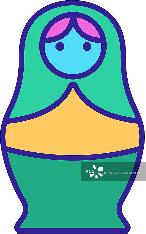 套娃图标独立轮廓符号图片素材