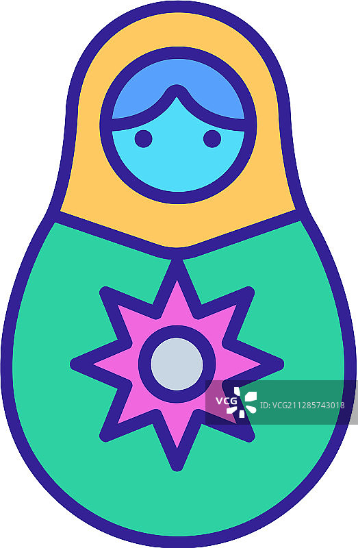 套娃图标独立轮廓符号图片素材