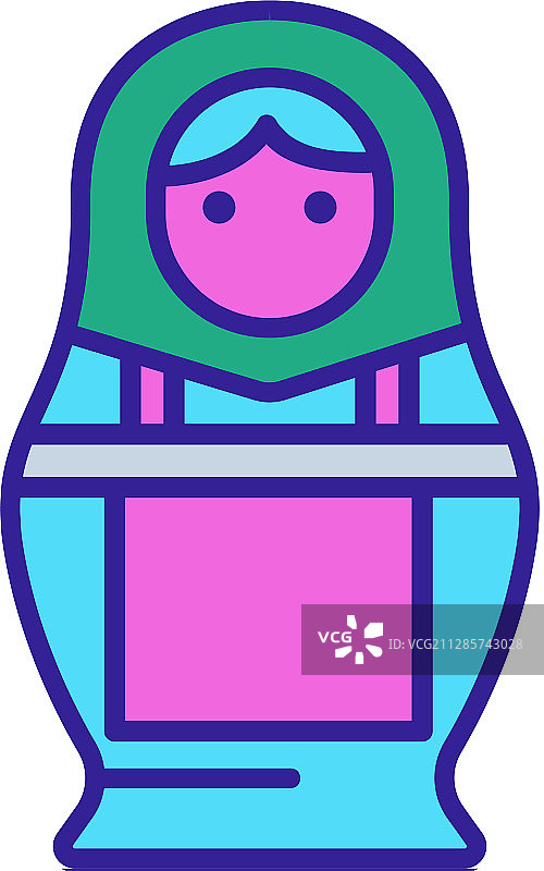 套娃图标独立轮廓符号图片素材