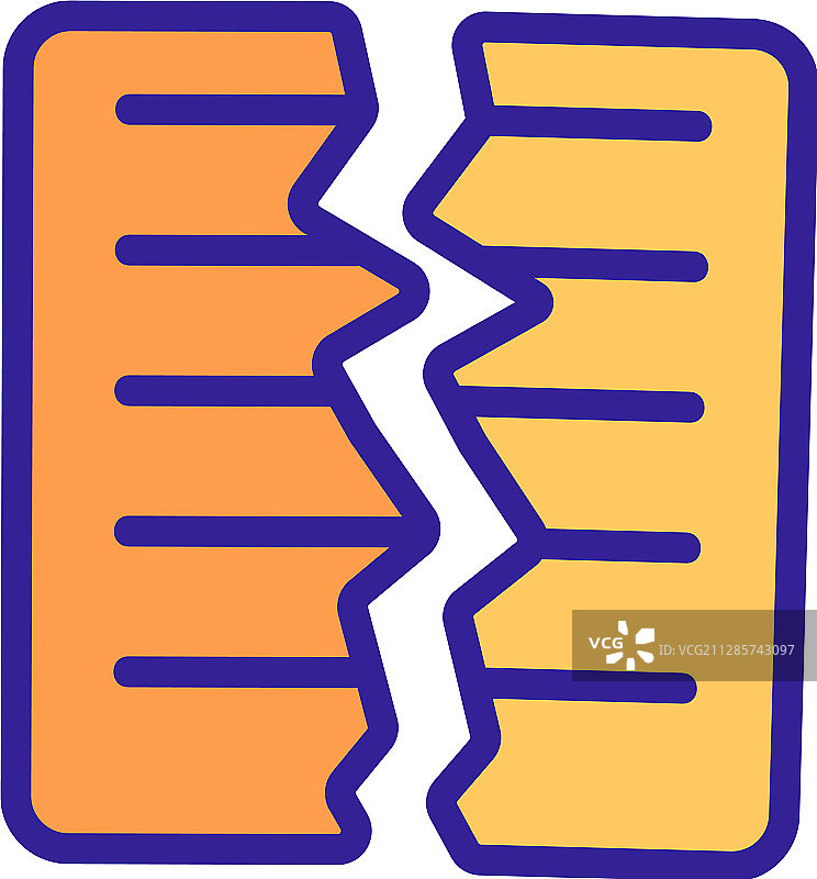 撕裂的文件轮廓图标图片素材