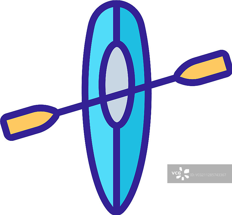 皮划艇轮廓图标图片素材