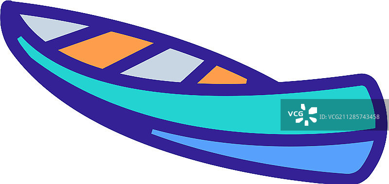 木制皮划艇轮廓符号图片素材