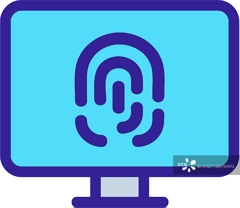 指纹扫描轮廓图标图片素材