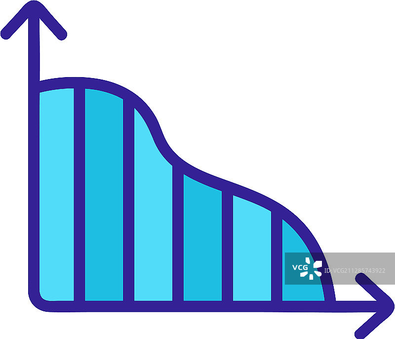 下降趋势轮廓图标图片素材