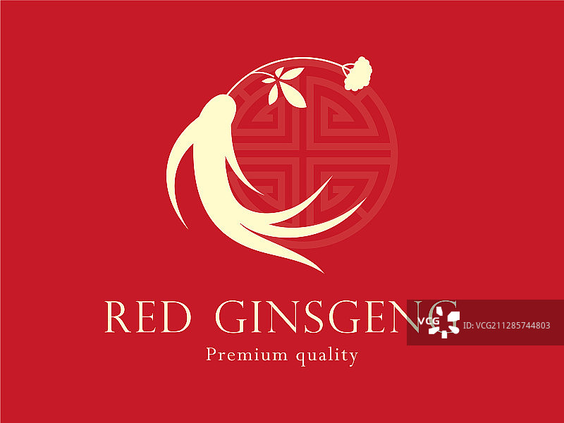 红色朝鲜或中国的人参根图片素材