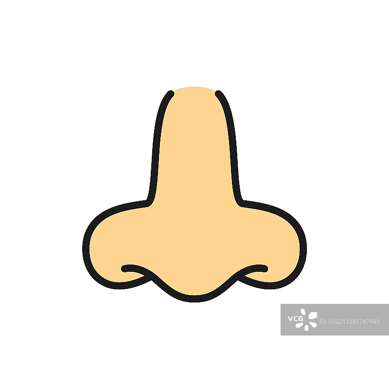 鼻子气味香味彩色线条图标图片素材