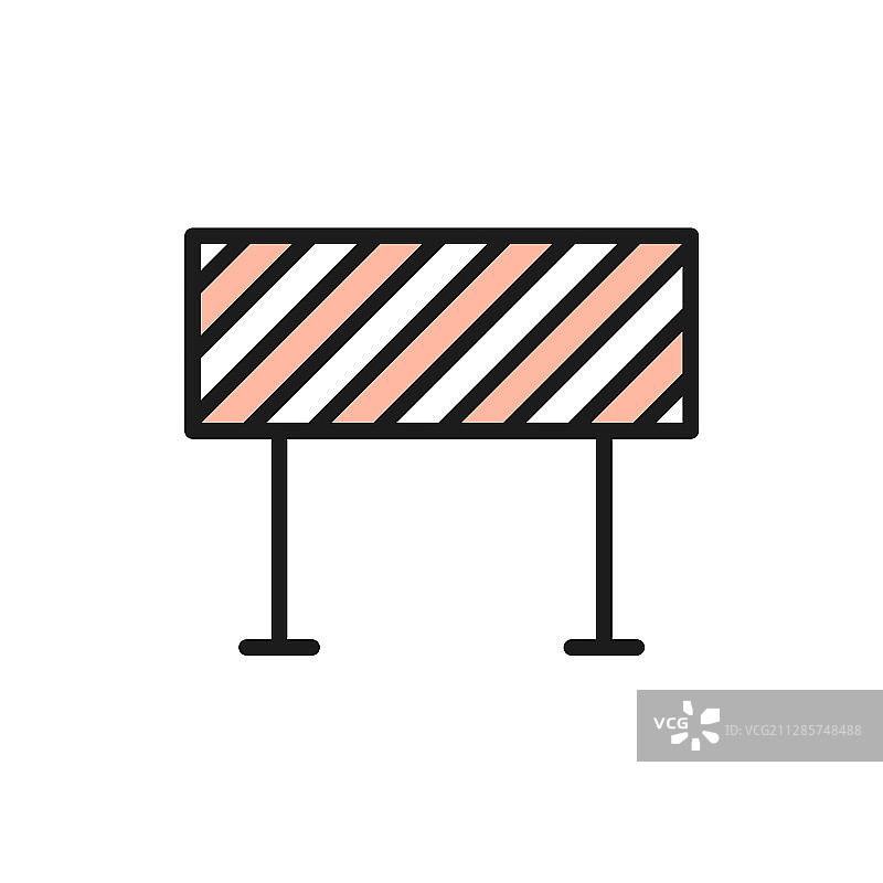 扁平色彩边框路障图片素材