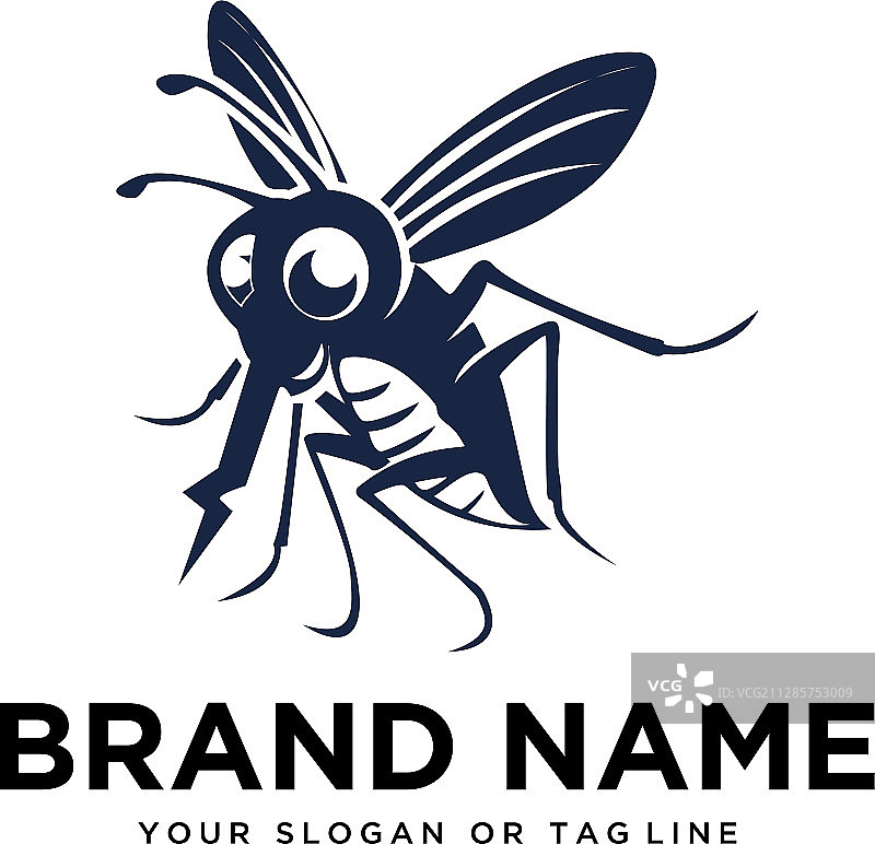 蚊子Logo设计模板白色背景图片素材