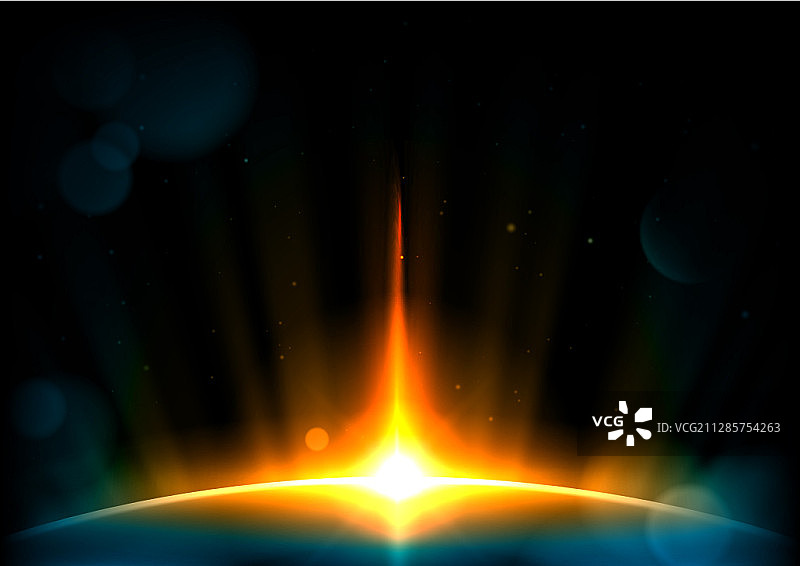 抽象光线和大蓝星球图片素材