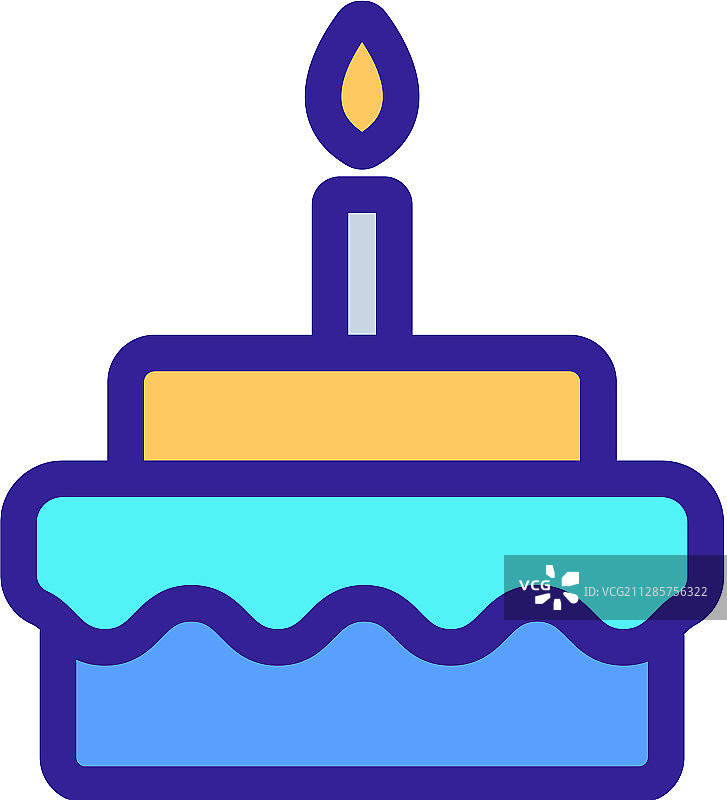 节日蛋糕图标轮廓符号图片素材