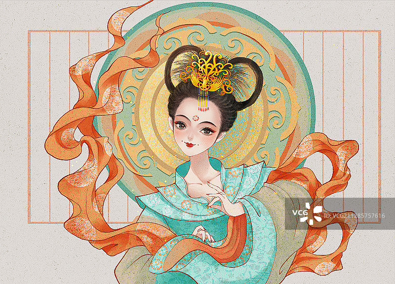 唐代仕女图图片素材