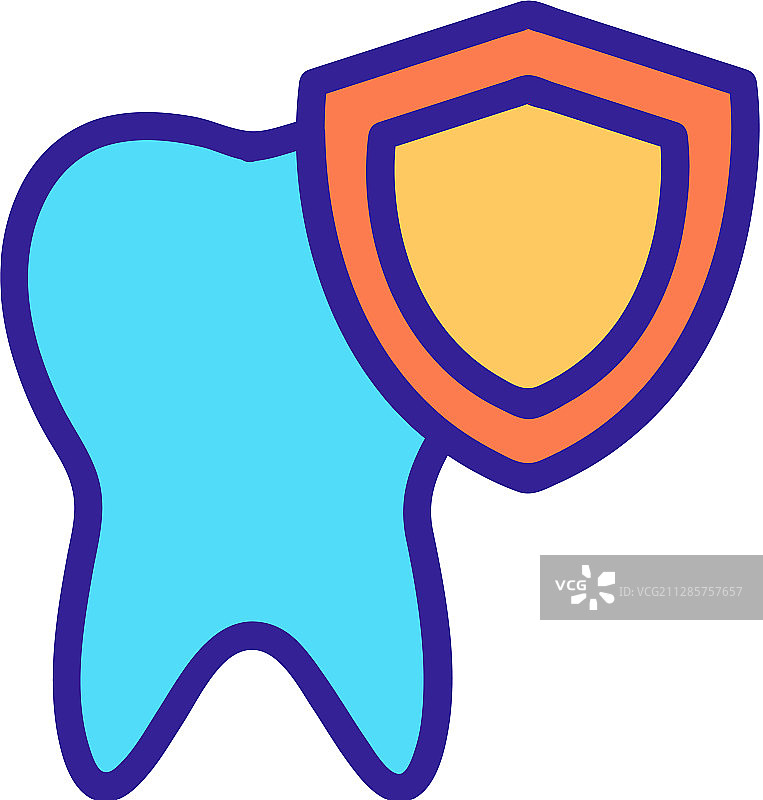 牙齿保护轮廓图标图片素材