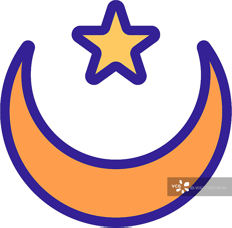 月亮星星轮廓图标图片素材
