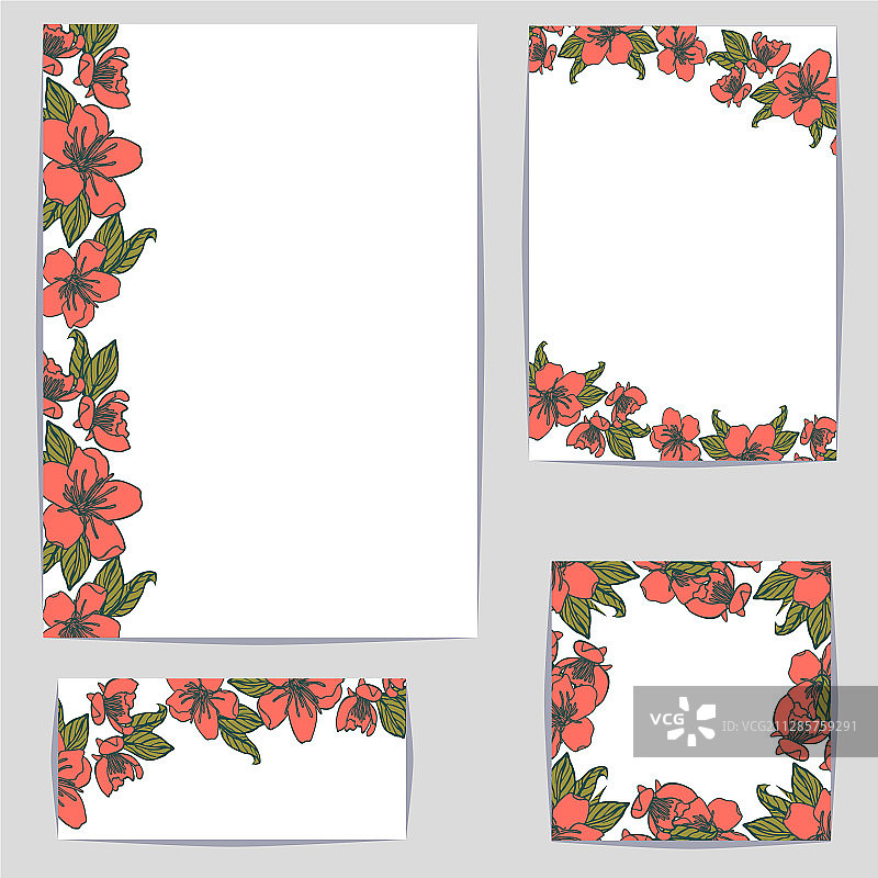 带有花卉图案的企业风格模板图片素材