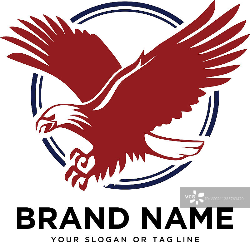 白色背景上的老鹰Logo设计模板图片素材