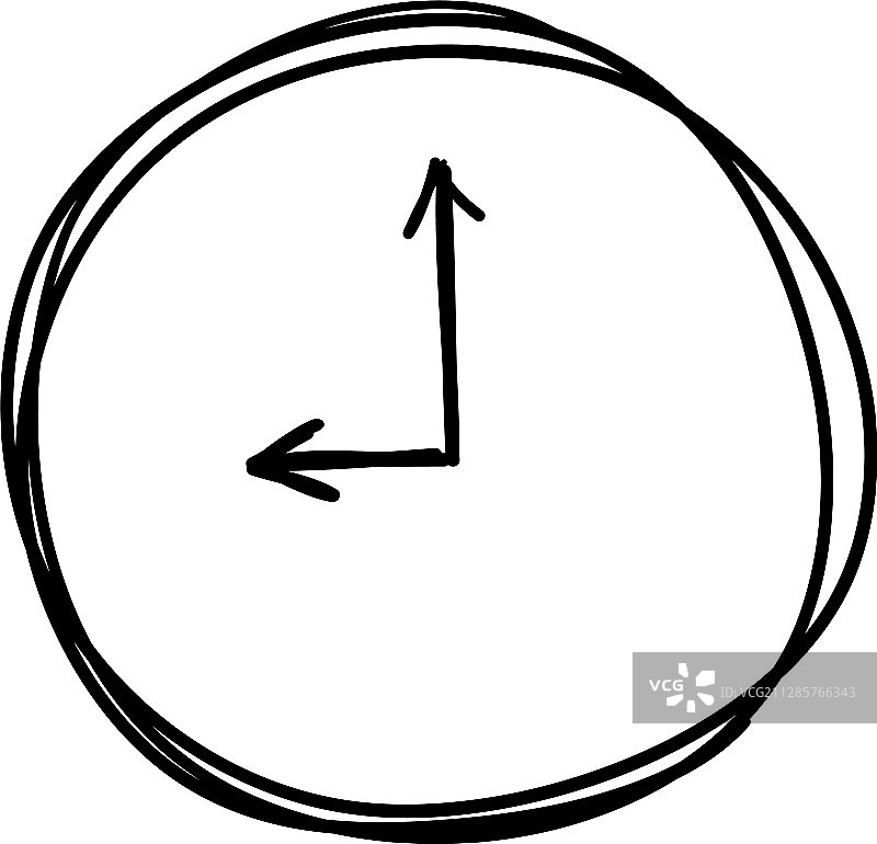 涂鸦时钟与涂鸦风格图片素材