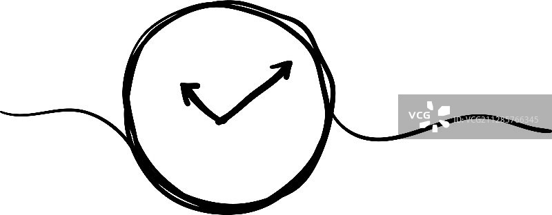 涂鸦时钟与涂鸦风格图片素材