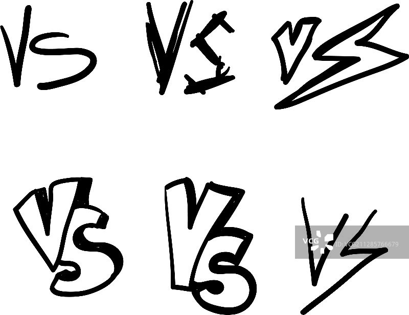 手绘字母VS对战标志图片素材