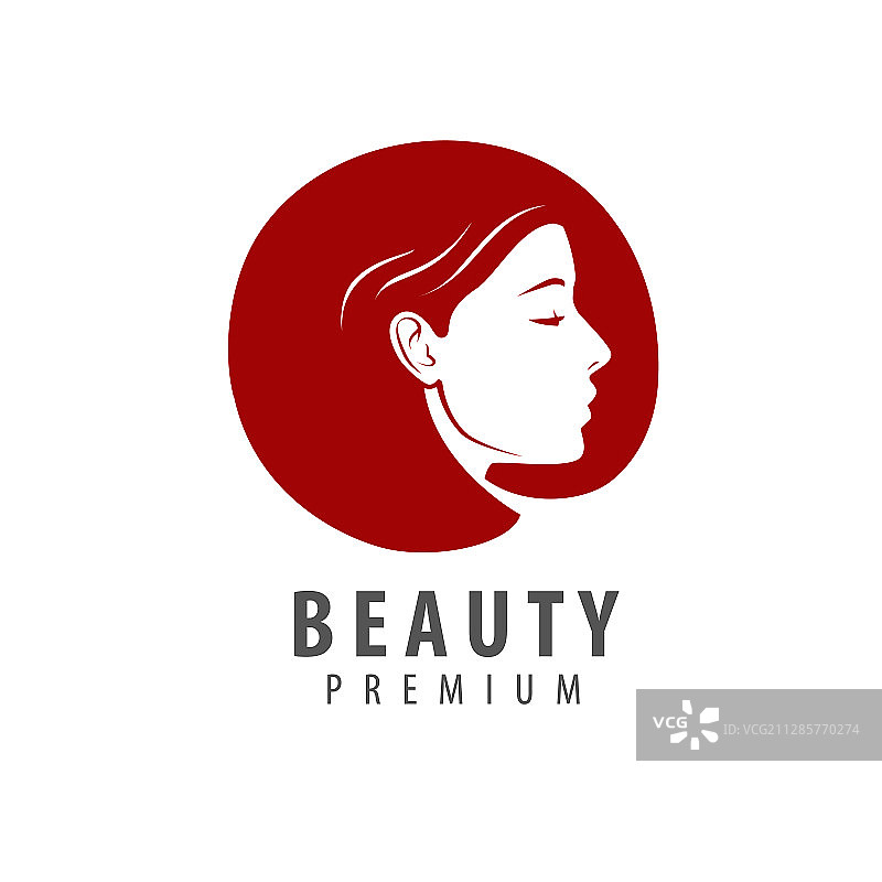 美容院Logo或符号：美丽肖像图片素材