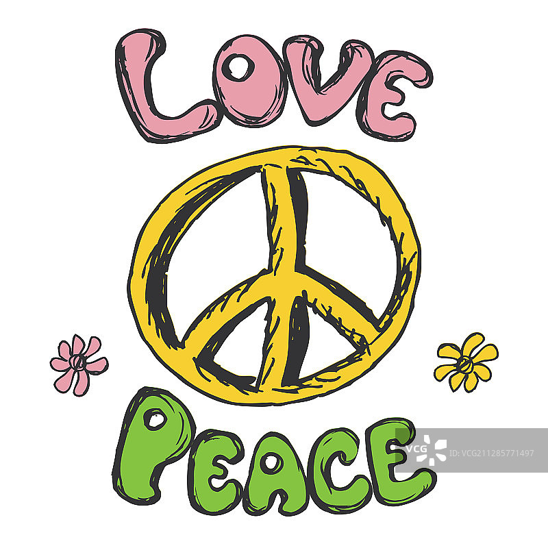 手绘嬉皮士背景图片素材