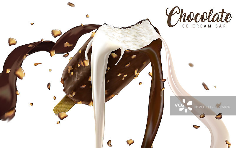 融化巧克力雪糕图片素材