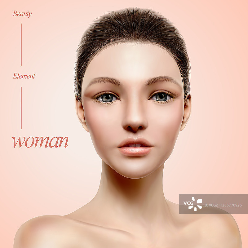 优雅模特与保养品广告海报图片素材