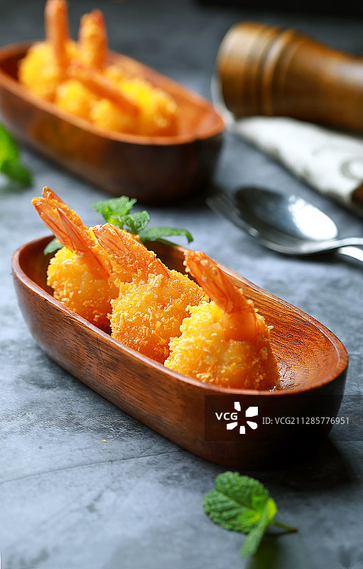 金沙土豆虾球图片素材