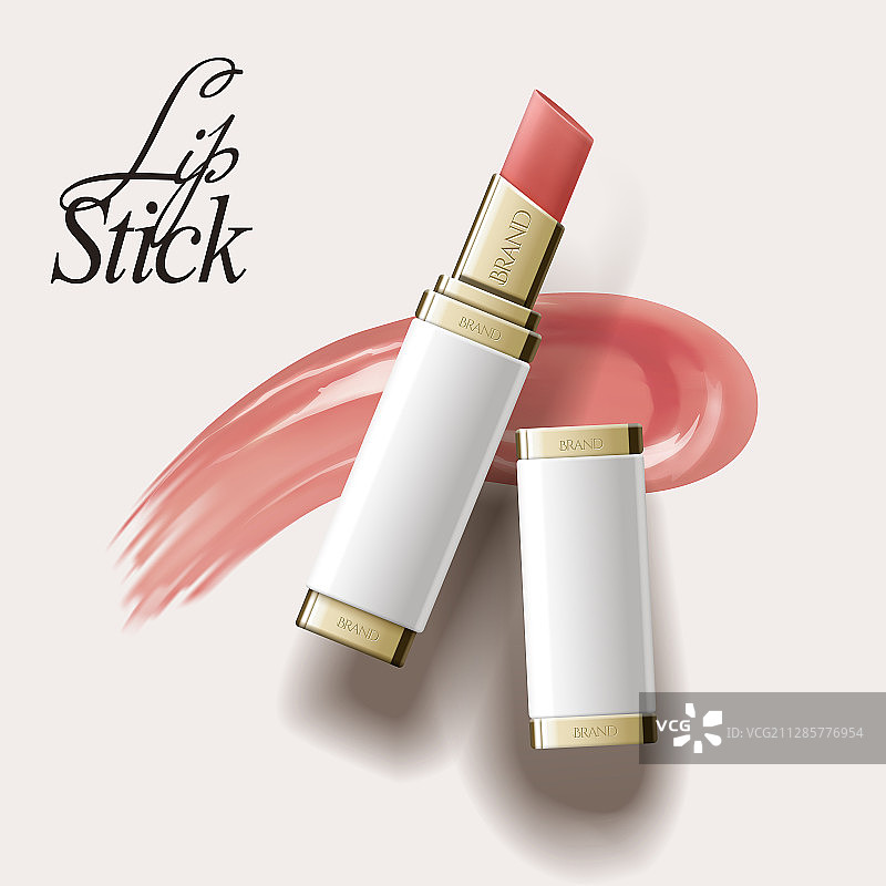 口红塗抹特效與包裝設計图片素材