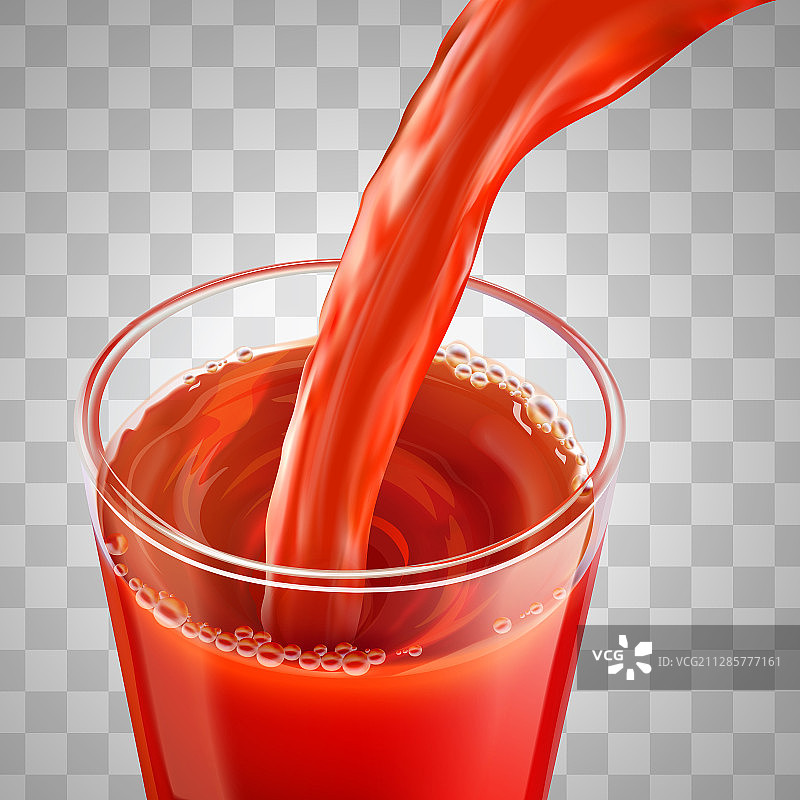 番茄汁倒入杯子素材矢量图片素材