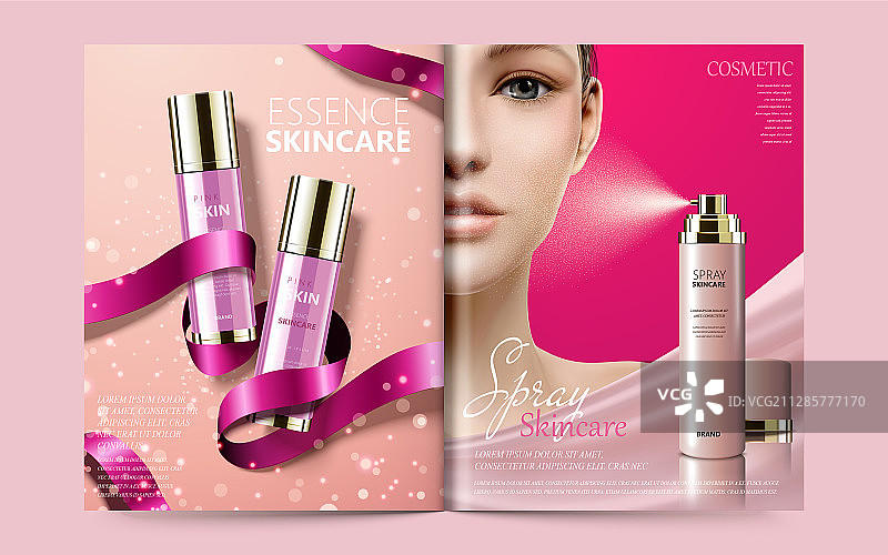 美妝雜誌與半臉模特兒图片素材