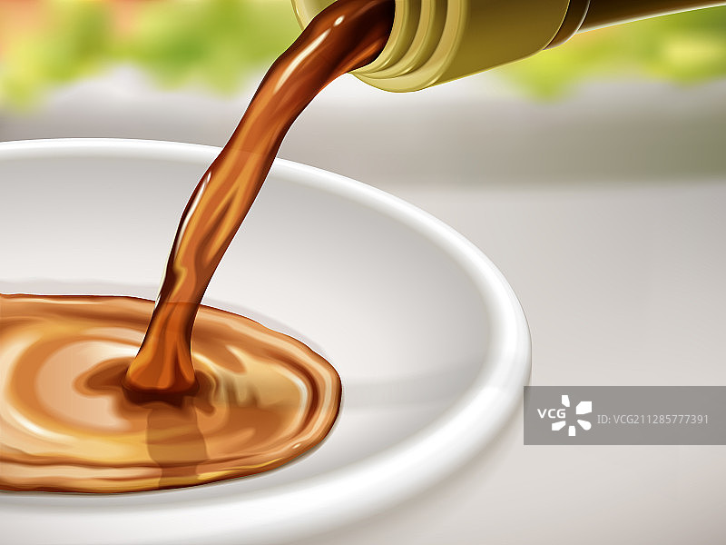 醬油倒入碟子特寫图片素材