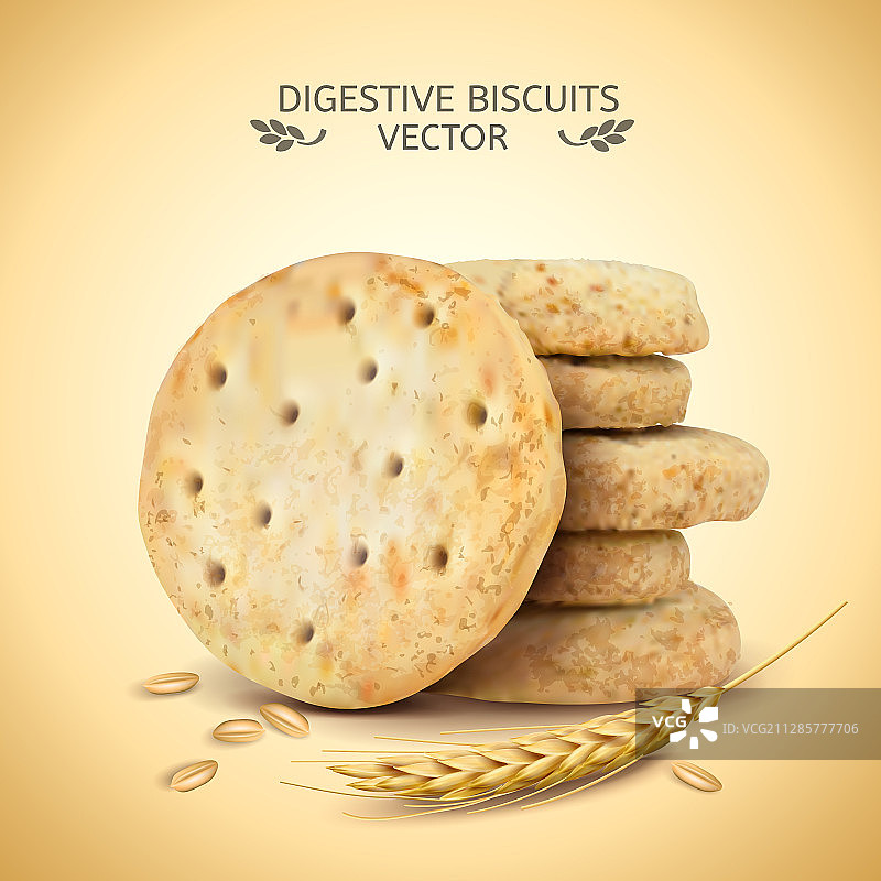 消化餅乾素材與小麥图片素材