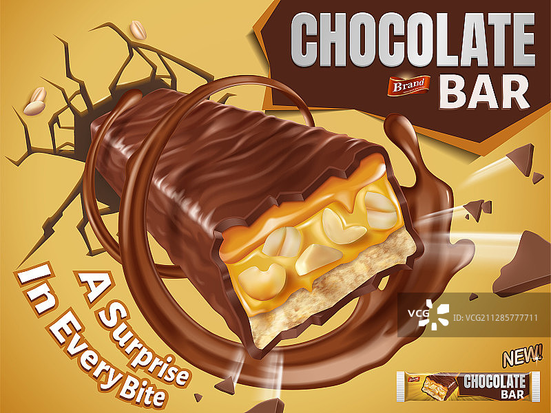 巧克力棒点心广告图片素材