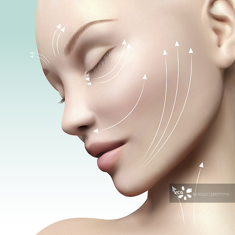 女人脸型箭头素材图片素材