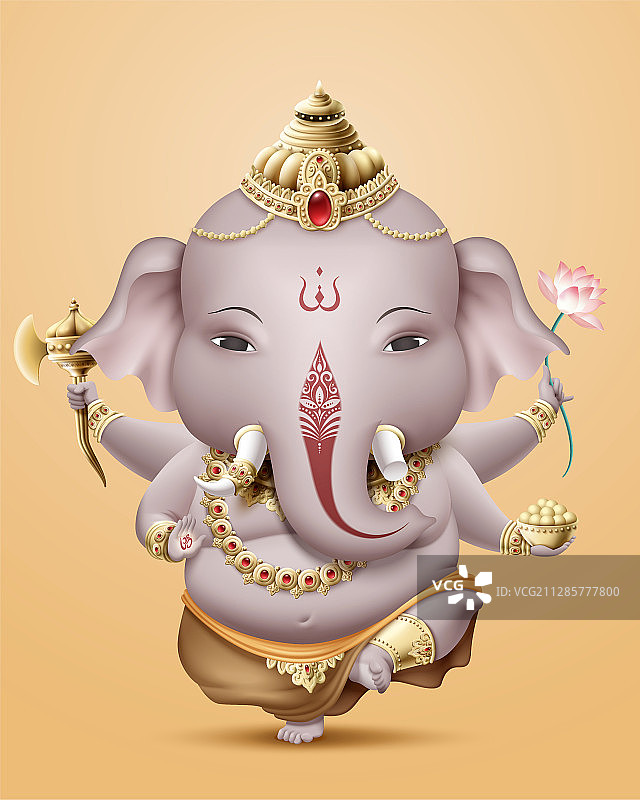 象神节可爱神祇图片素材