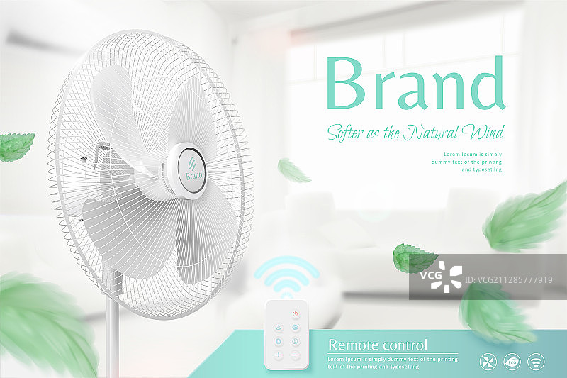 风扇凉风居家广告图片素材