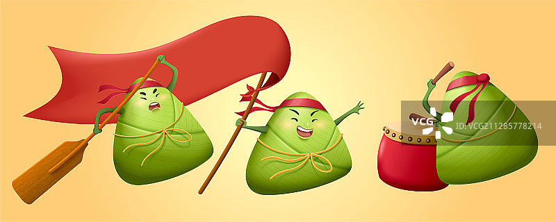 拟人化端午节粽子素材图片素材