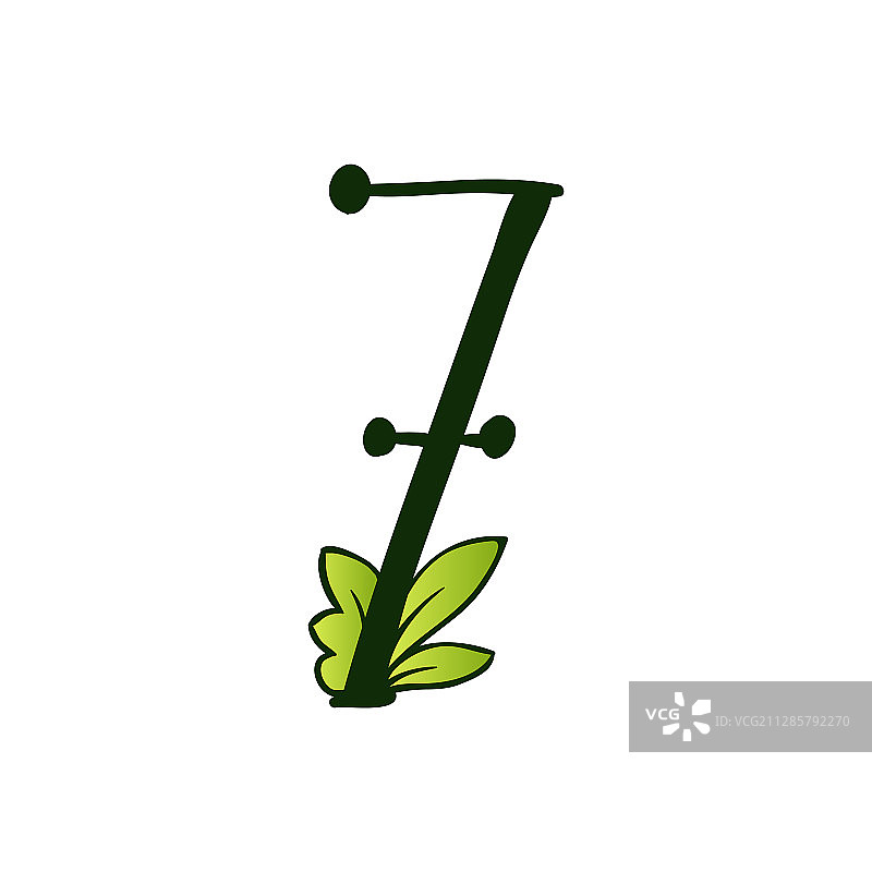 生态数字7涂鸦图片素材