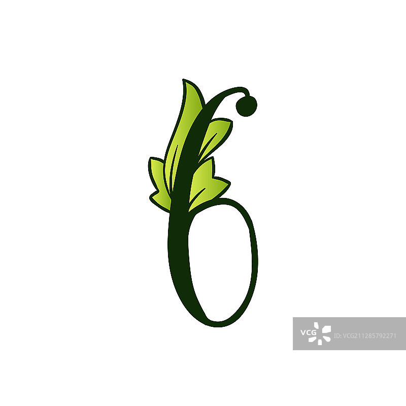 生态字母数字涂鸦与树叶图片素材