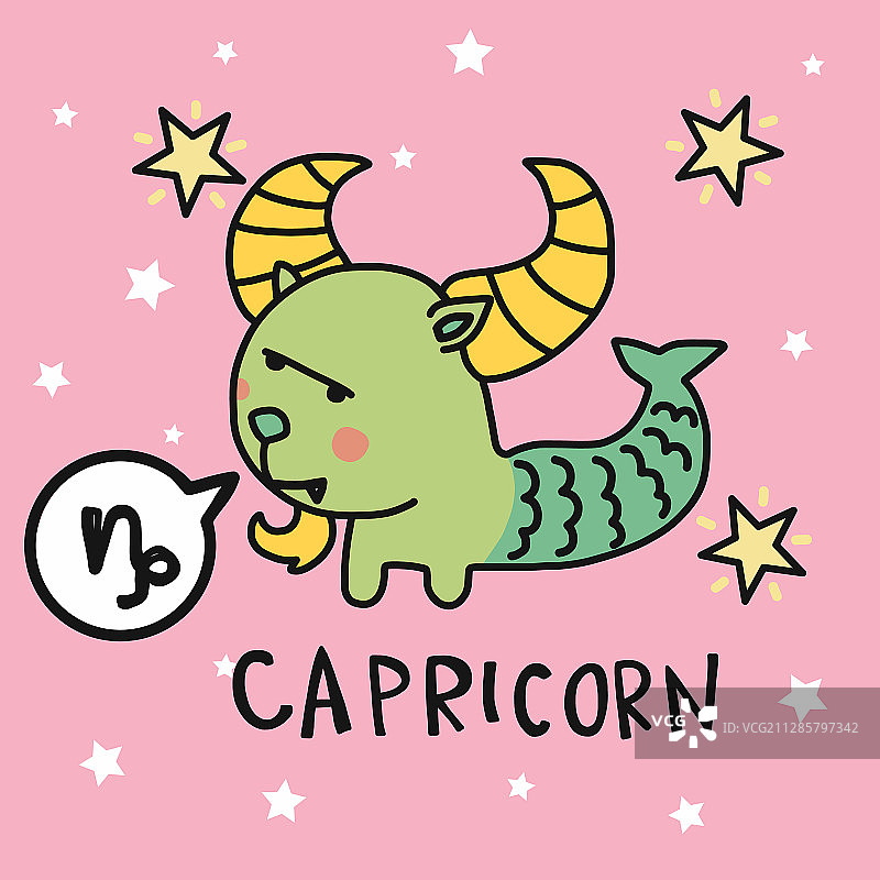 摩羯座星座卡通图片素材
