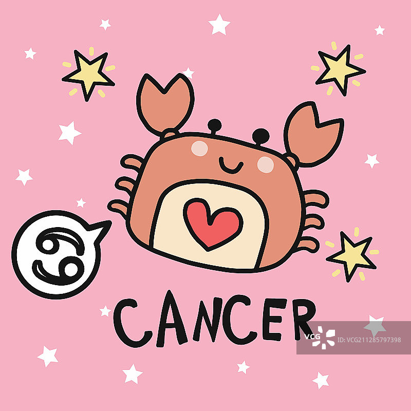 卡通巨蟹座星座图片素材